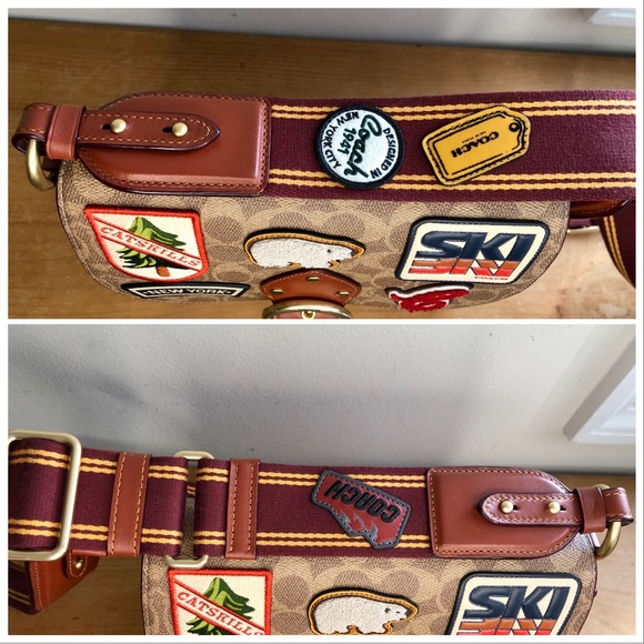 S⭕️LD‼️Coach Beat Shoulder Bag In Signature Canvas With Patches - Picture 9 of 12